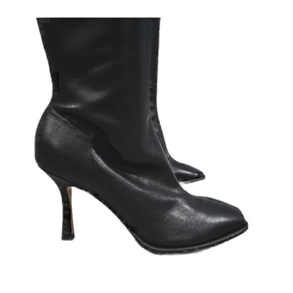 Jeffrey Campbell Black Knee High Leather Boots - Picture 3 of 12